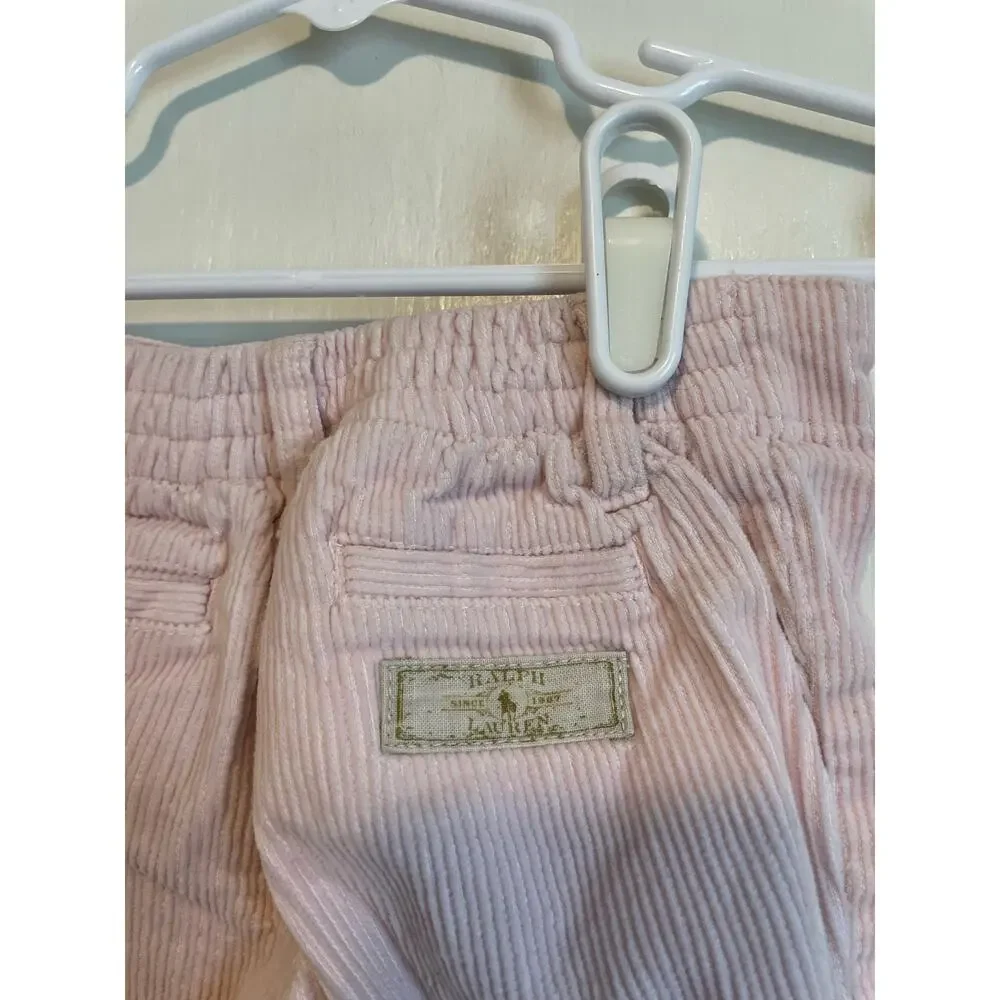Ralph Lauren pink corduroy pants ankle straight leg pockets pastel. Size 9 mon.